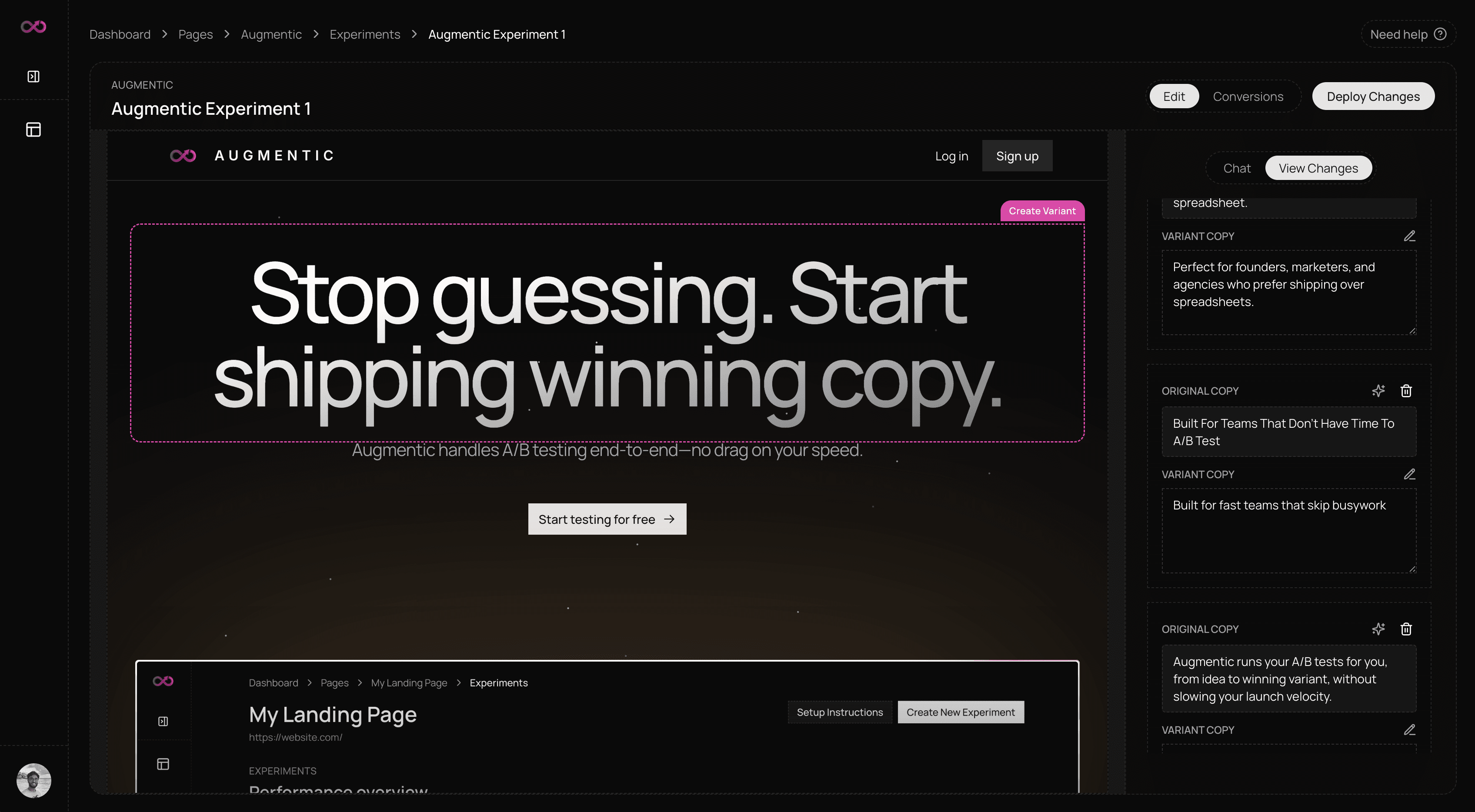 Augmentic suggests high-impact edits automatically.
