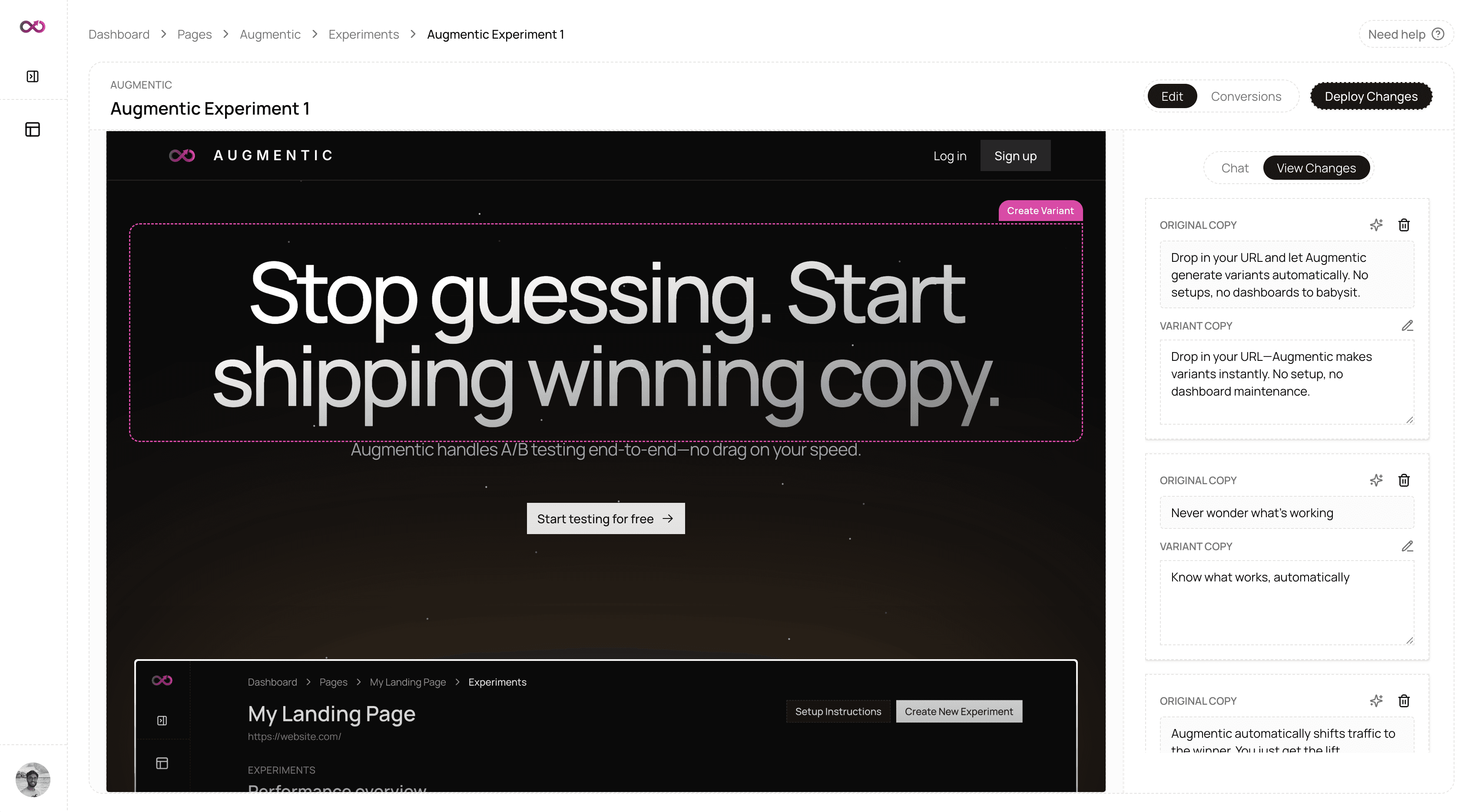 Augmentic suggests high-impact edits automatically.